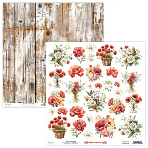 papier scrapbook Mintay Papers - summer highlands - arkusz z kwiatami
