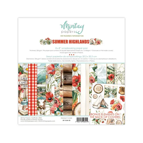 papier scrapbook Mintay Papers - summer highlands [zestaw 8"x8"]