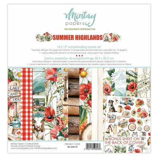 papier scrapbook Mintay Papers - summer highlands [zestaw 12"x12"]