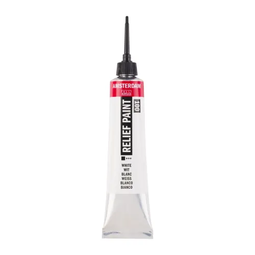 farba akrylowa w konturówce Amsterdam Relief Paint 20 ml - white / biały 100