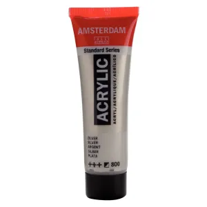 farba akrylowa Amsterdam Acrylic - Metallic 20 ml - silver / srebny 800