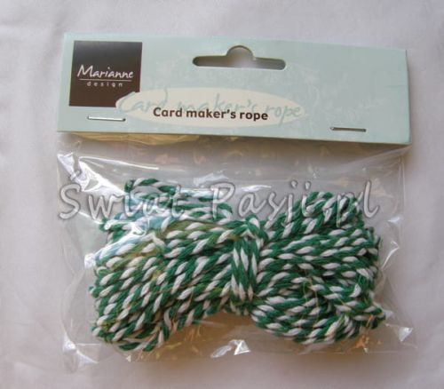 sznurek dwukolorowy - biały-zielony 2,5mm (10m)