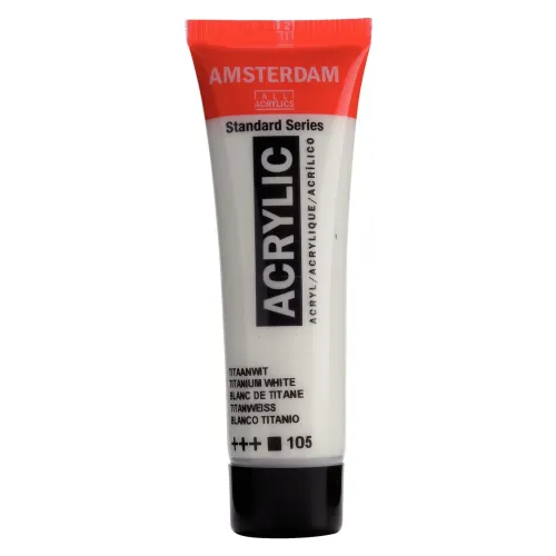 farba akrylowa Amsterdam Acrylic 20 ml - titanium white / biały 105