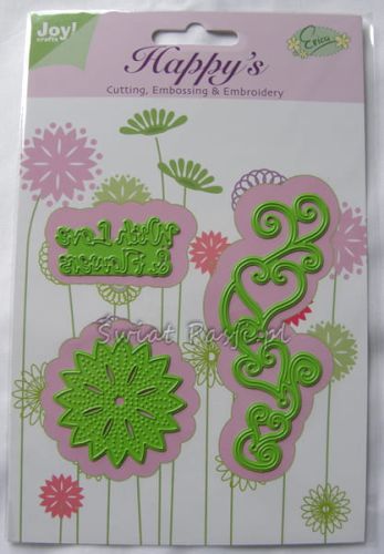 wykrojnik Joy - ornament serduszkowy + kwiat + napis [6002/1105]