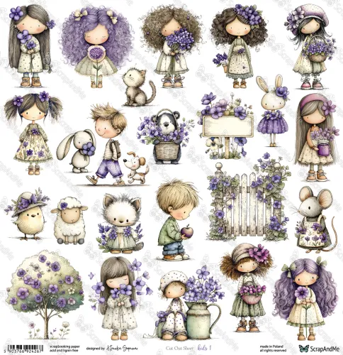 arkusz z elementami do wycinania ScrapAndMe - kids 1