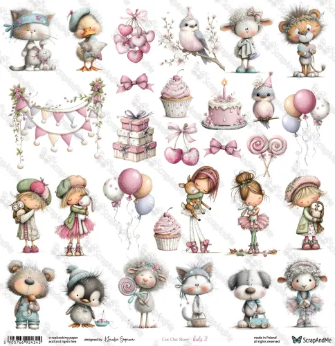 arkusz z elementami do wycinania ScrapAndMe - kids 2