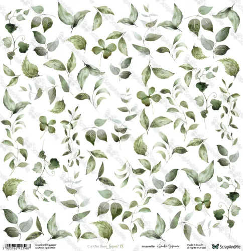 arkusz z elementami do wycinania ScrapAndMe - leaves 18