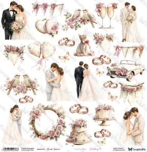 arkusz z elementami do wycinania ScrapAndMe - wedding 9