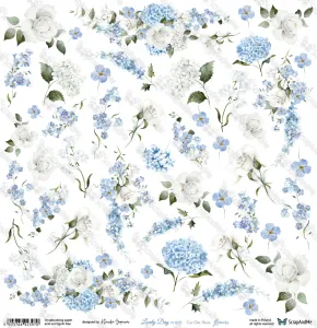 arkusz z elementami do wycinania ScrapAndMe - lovely day in blue - flowers