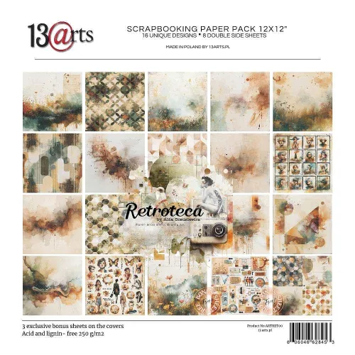 papier scrapbook 13Arts - retroteca [zestaw 12" x 12"]