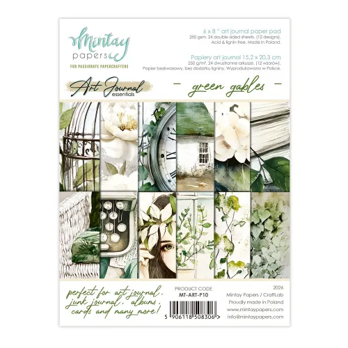 zeszyt papierów do scrapbookingu Mintay Art Journal 15x20 - green gables