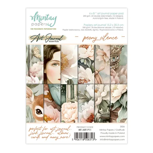 zeszyt papierów do scrapbookingu Mintay Art Journal 15x20 - peony silence