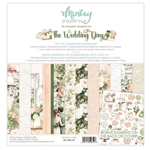 papier scrapbook Mintay Papers - wedding day [zestaw 12"x12"]