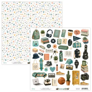 papier scrapbook Mintay Papers - teen spirit - arkusz z elementami