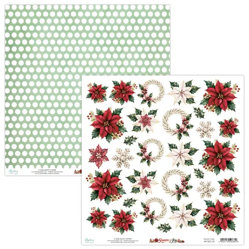 papier scrapbook Mintay Papers - season of joy - arkusz z kwiatami