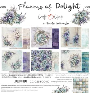 papier scrapbook Craft o'clock - flowers of delight [zestaw 12" x 12"]