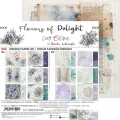 papier scrapbook Craft o'clock - flowers of delight - zestaw bazowy mix 20x20 cm