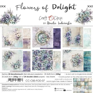 papier scrapbook Craft o'clock - flowers of delight [zestaw 8" x 8"]