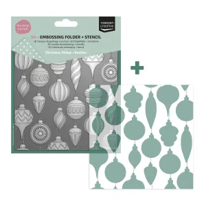 folder do embossingu 3D + szablon Vaessen Creative - christmas baubles [3625-0607]