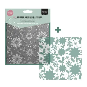 folder do embossingu 3D + szablon Vaessen Creative - christmas rose [3625-0608]