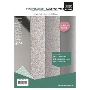 zestaw papierów Vaessen Creative A4 - srebny [2932-008]