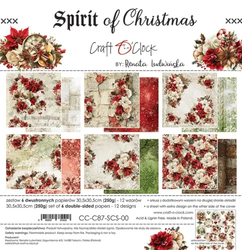 papier scrapbook Craft o'clock - spirit of christmas [zestaw 12" x 12"]