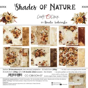papier scrapbook Craft o'clock - shades of nature [zestaw 8" x 8"]