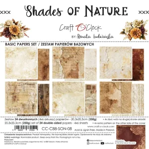 papier scrapbook Craft o'clock - shades of nature - zestaw bazowy 20x20 cm