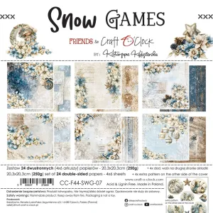 papier scrapbook Craft o'clock - snow games [zestaw 8" x 8"]