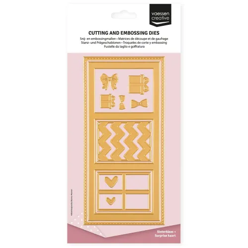 wykrojnik - Vaessen Creative - slimline cutting and embossing dies set suprise card - 13szt [3625-0404]