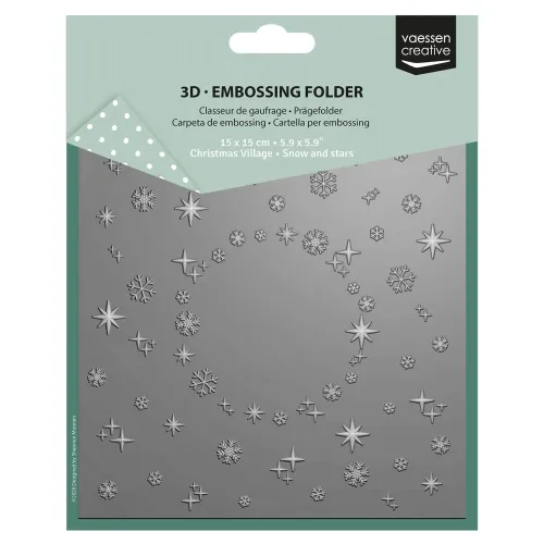 folder do embossingu 3D Vaessen Creative snow &amp; stars [3625-0604]