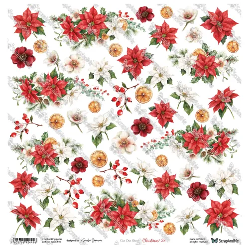 arkusz z elementami do wycinania ScrapAndMe - christmas 28