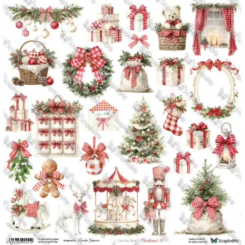 arkusz z elementami do wycinania ScrapAndMe - christmas 30