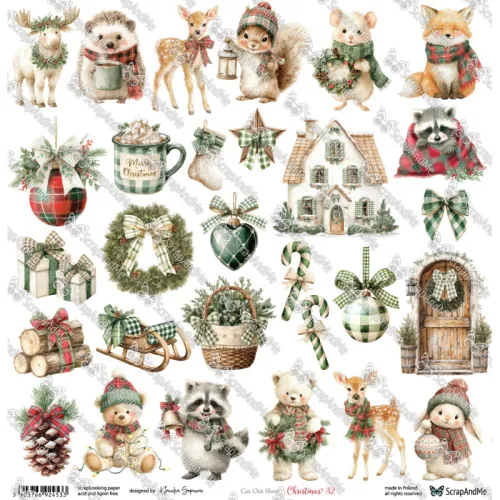 arkusz z elementami do wycinania ScrapAndMe - christmas 32