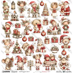 arkusz z elementami do wycinania ScrapAndMe - christmas 33