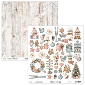 papier scrapbook Mintay Papers - snowberry lane - arkusz z elementami