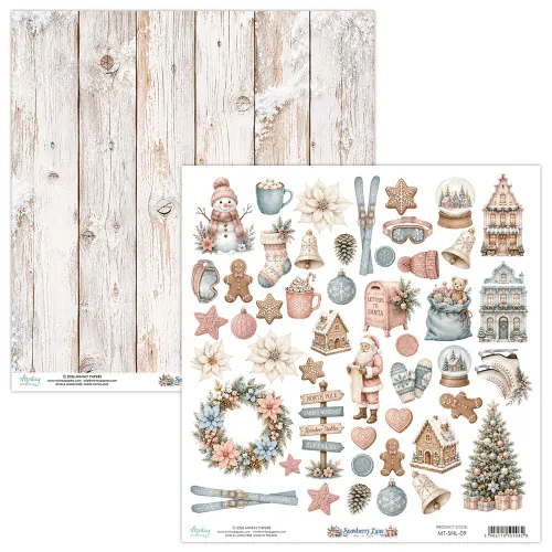 papier scrapbook Mintay Papers - snowberry lane - arkusz z elementami