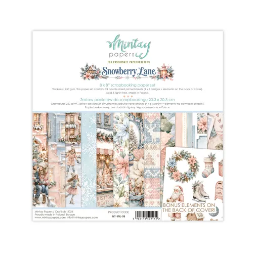 papier scrapbook Mintay Papers - snowberry lane [zestaw 8"x8"]