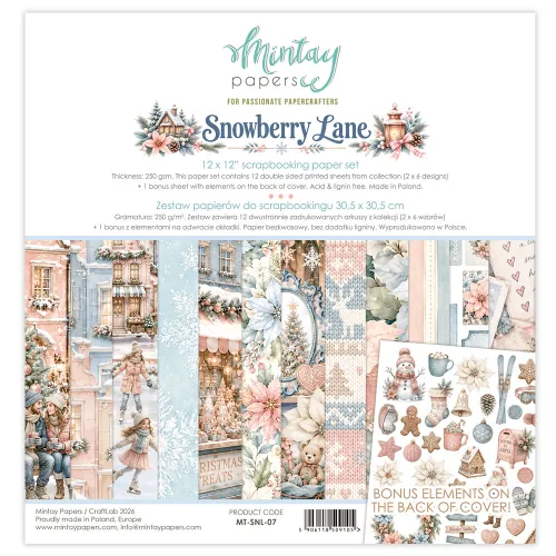 papier scrapbook Mintay Papers - snowberry lane [zestaw 12"x12"]