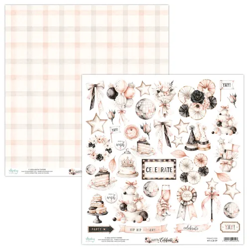 papier scrapbook Mintay Papers - let's celebrate - arkusz z elementami