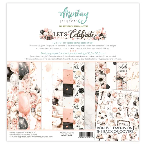 papier scrapbook Mintay Papers - let's celebrate [zestaw 12"x12"]