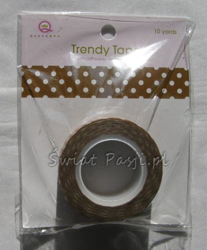 papierowa taśma dekoracyjna - w kropeczki (brązowa) [1018]