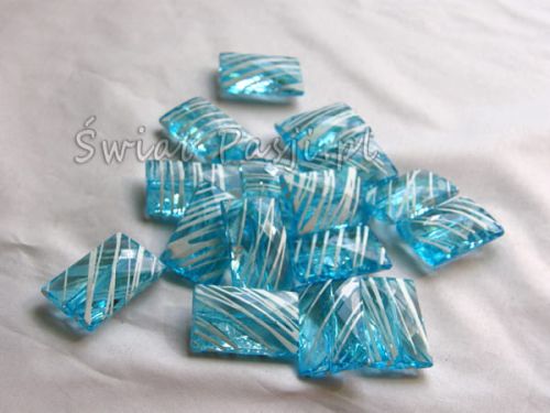 plastikowe koraliki fasetkowane - niebieskie