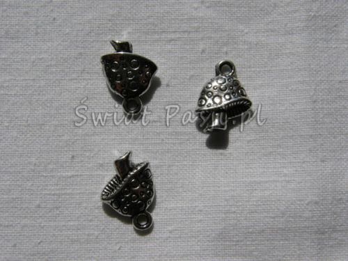 wisiorek - muchomorek (platynowy) 12x12mm