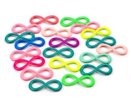 łącznik biżuteryjny - ósemka "nieskończoność" 12x30 mm (pastelowo turkusowy)