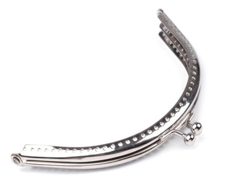 bigle do torebki / portmonetki (platynowe) - zaokrąglone 6x13 cm