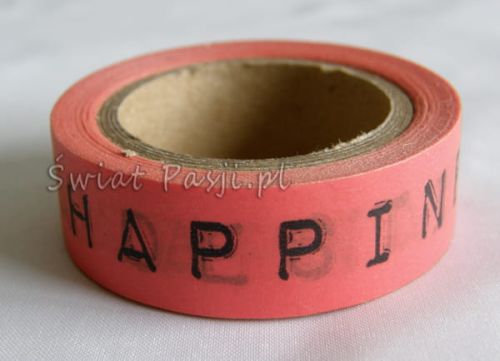 papierowa taśma dekoracyjna - w napisy hapinnes is not a destination...