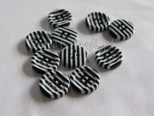 guzik w paseczki czarne
