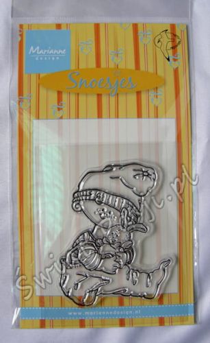 stempel silikonowy - chłopiec z króliczkiem [HM9420]