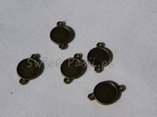 zawieszka - okrągła ramka gładka (mosiężna) 12 mm